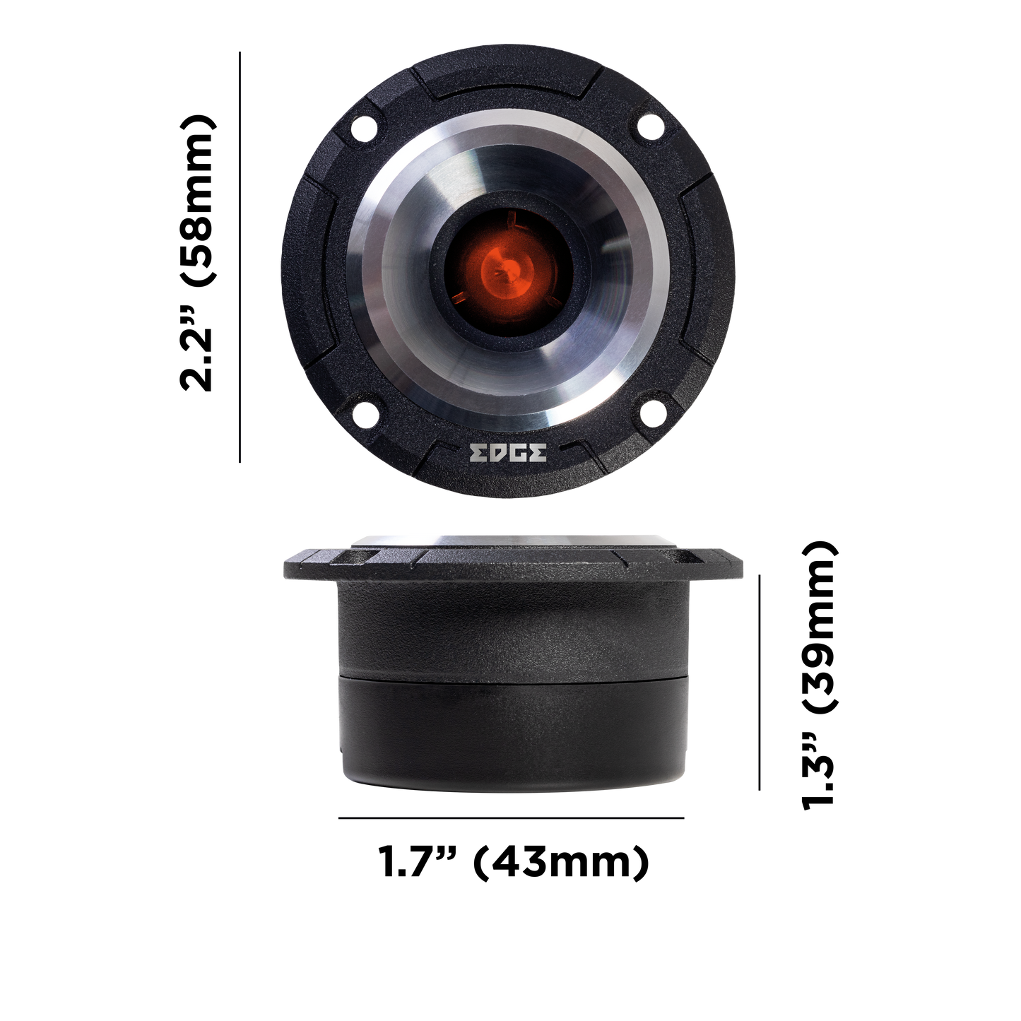 EDSPRO22T-E3 | EDGE Street Series 2.2 inch 115 watts Pro Audio Tweeters - Pair