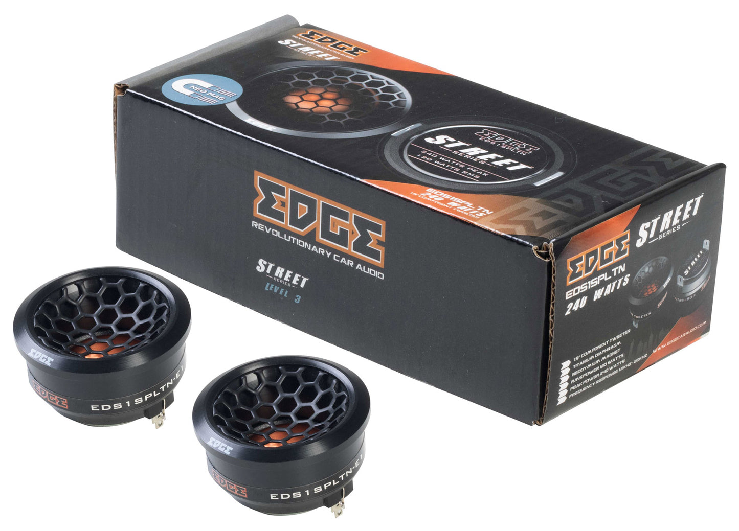 EDS1SPLTN-E1 | EDGE Street Series 1.9 inch 240 watts 98dB Titanium Dome Tweeters - Pair