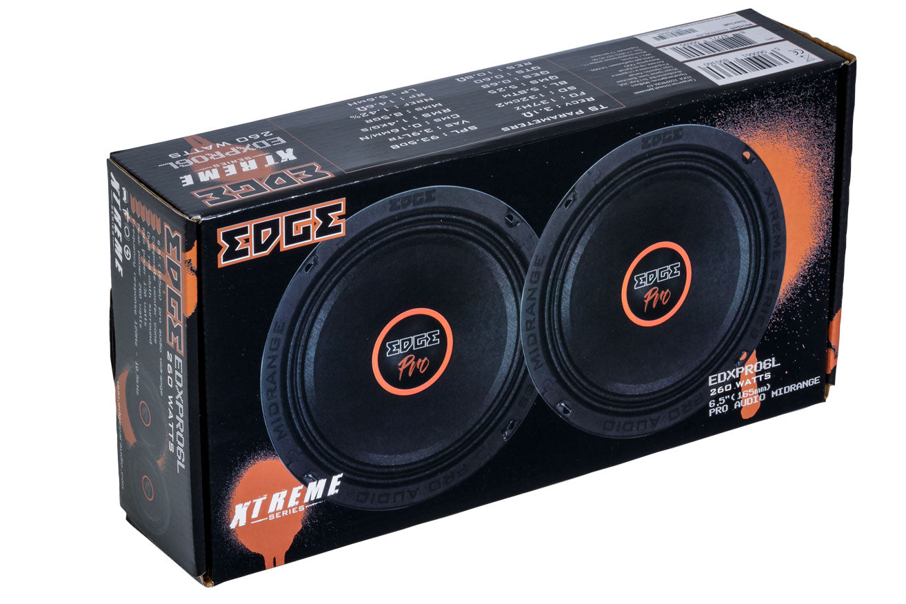 EDXPRO6L-E9 | EDGE Xtreme Series 6.5 inch 260 watts 93dB Pro Audio Midrange Speakers - Pair