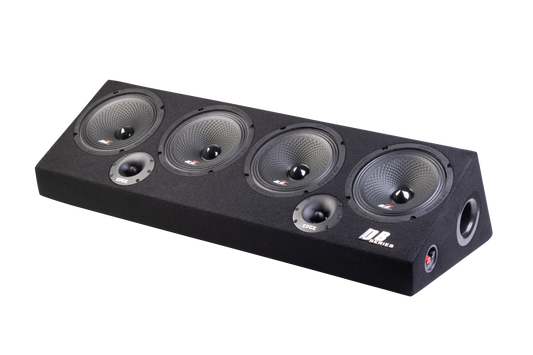 thumbnail image 2 of EDGE 12" 1800W Active Car Audio Bass Box - Twin Subwoofer Enclosure With Amp Kit (Black/Orange) 2 of 5