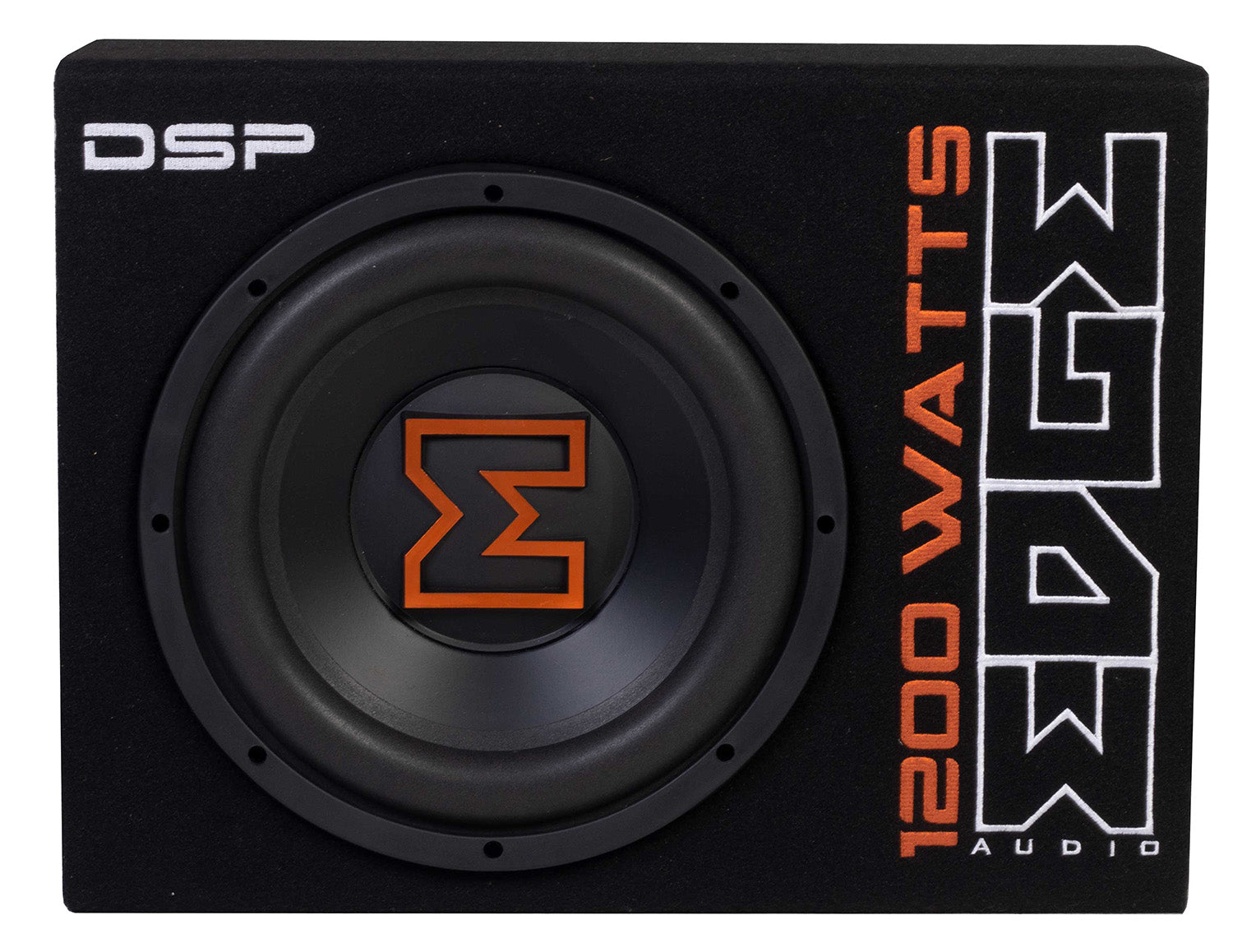 thumbnail image 2 of EDGE 12" 1800W Active Car Audio Bass Box - Twin Subwoofer Enclosure With Amp Kit (Black/Orange) 2 of 5