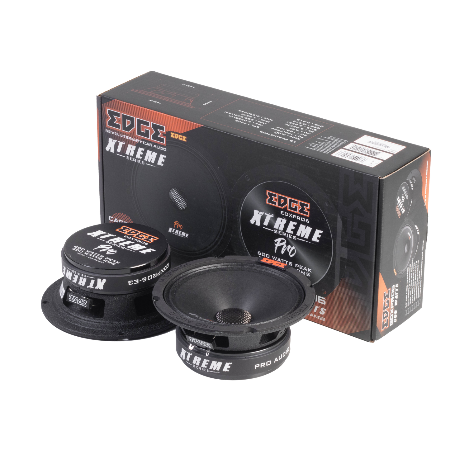 EDXPRO6-E3 | EDGE Xtreme Series 6.5 inch 600 watts 99dB Pro Audio Midrange Speakers - Pair