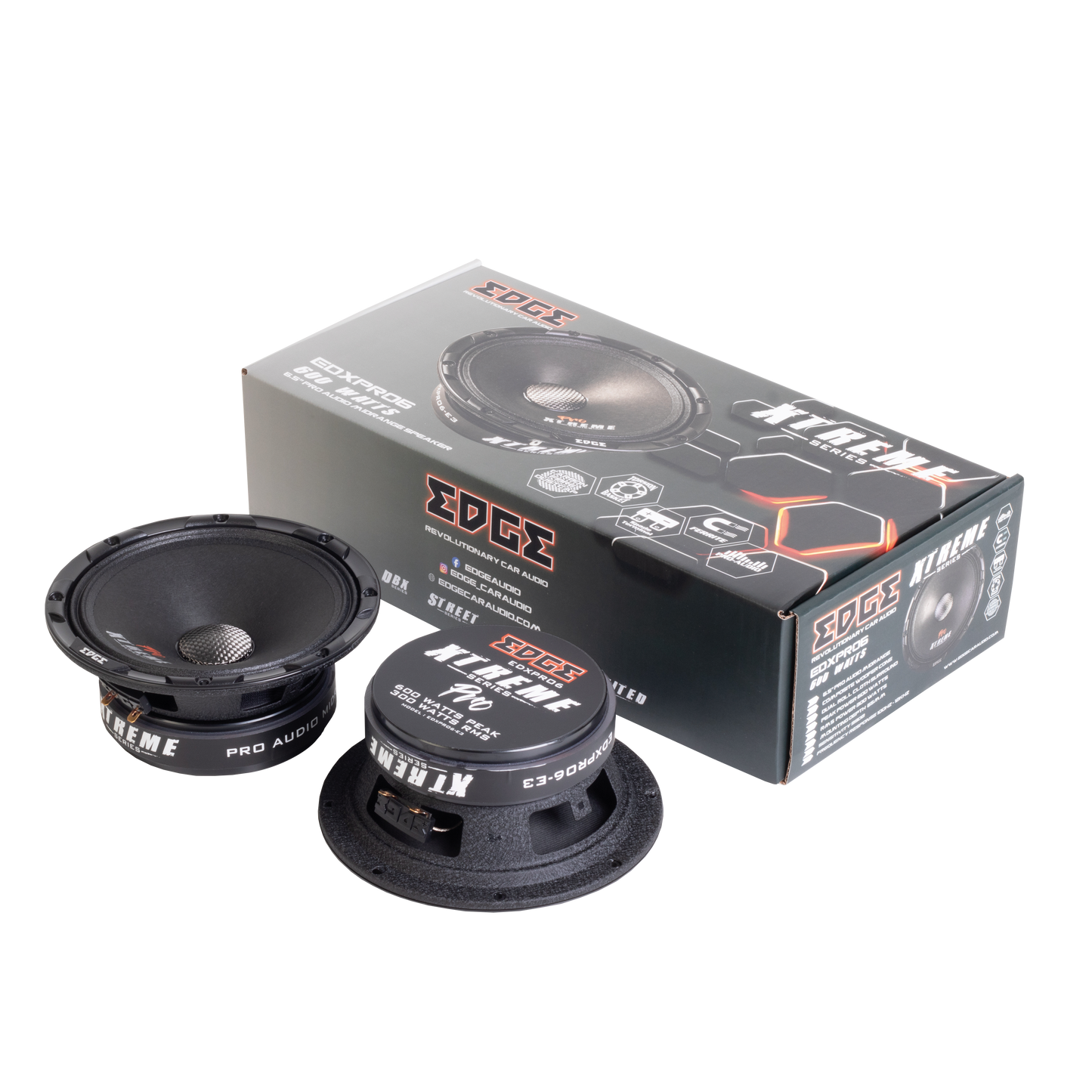 EDXPRO6-E3 | EDGE Xtreme Series 6.5 inch 600 watts 99dB Pro Audio Midrange Speakers - Pair
