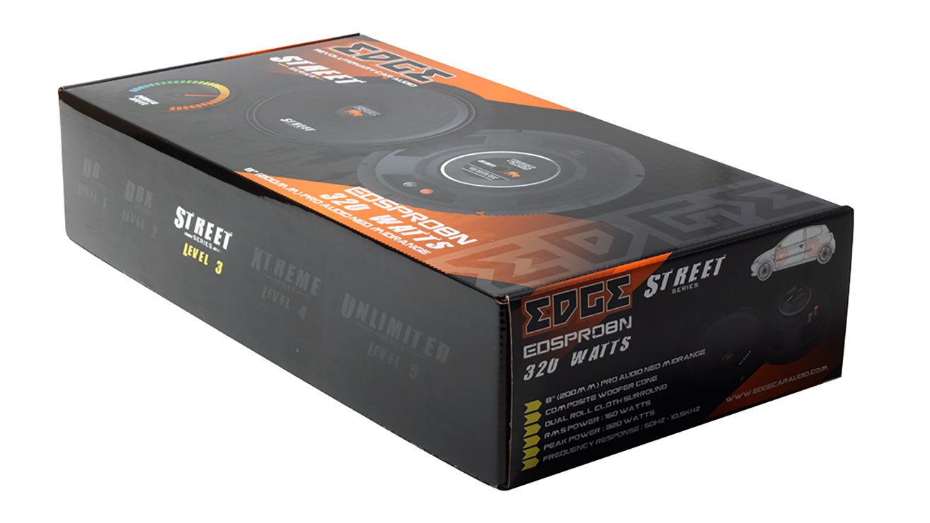 EDSPRO8N-E0 | EDGE Street Series 8 inch 320 watts Neodymium Magnet Pro Audio Midrange Speakers - Pair