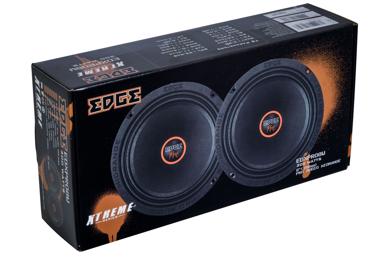 EDXPRO8W-E9 | EDGE Xtreme Series 8 inch 300 watts 96dB Pro Audio Midrange Speakers - Pair